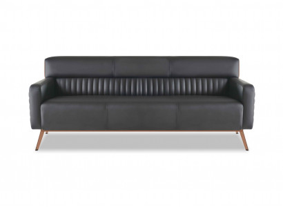 Aarbechtszëmmer 3-Sëtzer Sofa Schwaarz Eenfaarweg Modern Design Wunnzëmmer