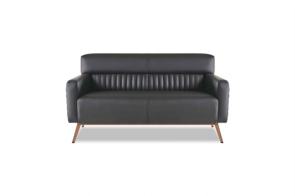 Sofa Set 4-Stéck 2-Sëtz Sofa Sëtz Aarbechtszëmmer Set Schwaarz Eefaarweg