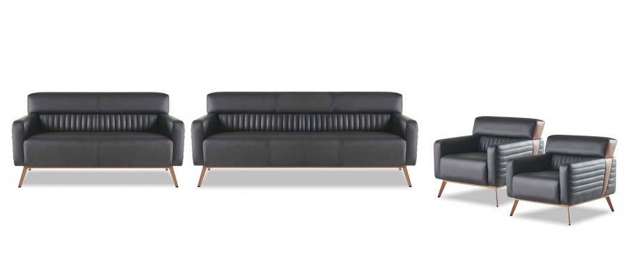 Aarbechtszëmmer-Set 4-Deeler 3-Sëtzer 2-Sëtzer mat Fauteuil Modernen Design Stil