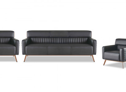 Aarbechtszëmmer-Set 4-Deeler 3-Sëtzer 2-Sëtzer mat Fauteuil Modernen Design Stil