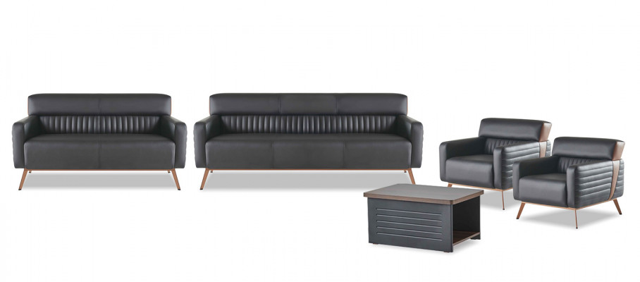 Schwaarz Büro Ariichtung Luxus Lieder Sofaen Designer Sëtz Tisch