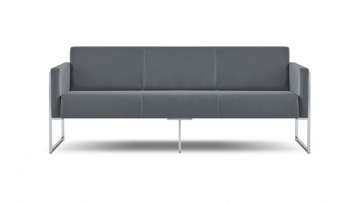 Aarbechtszëmmer Set 2tlg 3-Sëtzer mat Sëtz Grey Eenfaarweg Modern Design
