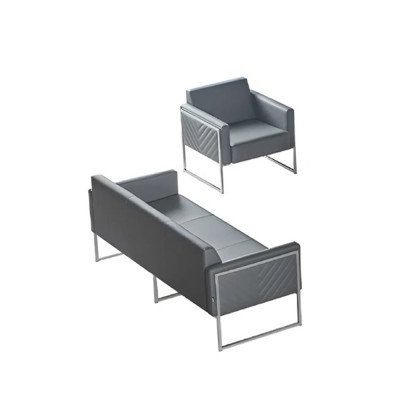Aarbechtszëmmer Set 2tlg 3-Sëtzer mat Sëtz Grey Eenfaarweg Modern Design