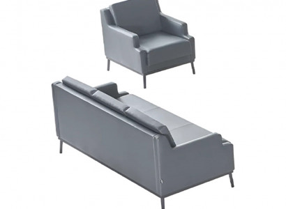 Aarbechtszëmmer Set Donkelgro 3-Sëtzer Sessell Eefaarweg Modern Design