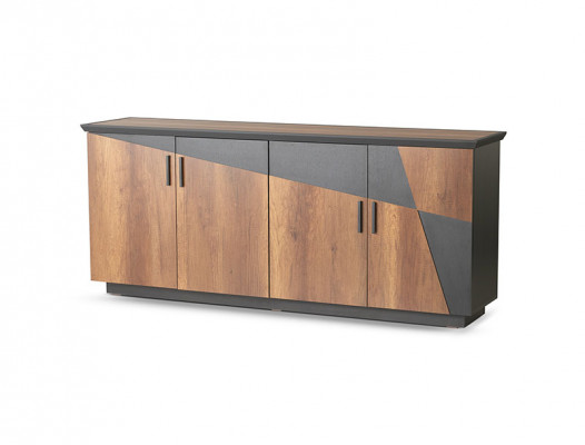 Sideboard Akteschaf mat 4 Dieren Braun / Gréisst Zweefaarweg Modern Stil