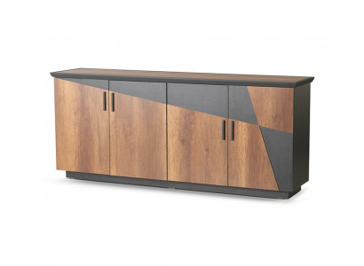 Sideboard Akteschaf mat 4 Dieren Braun / Gréisst Zweefaarweg Modern Stil