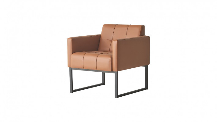 Aarbechtszëmmer-Set 4tlg Braun Einfaarweg 2x 2-Sëtzer 2x Fauteuil Modern Stil