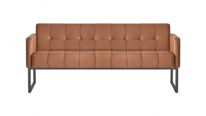 Aarbechtszëmmer-Set 4tlg 2x 3-Sëtz 2x Fotell Braun Eenheetlech Modern Stil