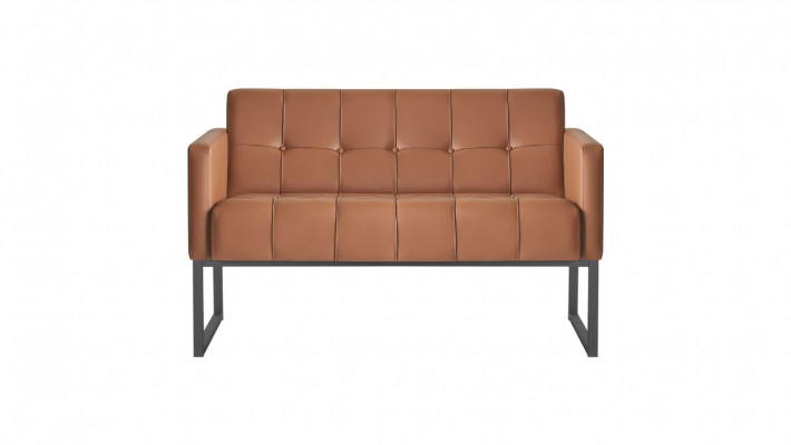 Aarbechtszëmmer-Set 4tlg 2x 3-Sëtz 2x Fotell Braun Eenheetlech Modern Stil