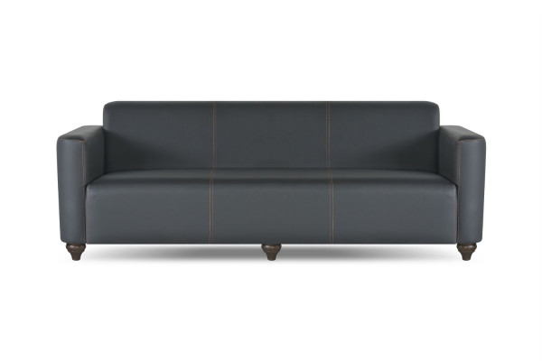 Aarbechtszëmmer-Set 2-Stéck 3-Sëtzer Fauteuil Schwaarz Eefaarweg Modern Design