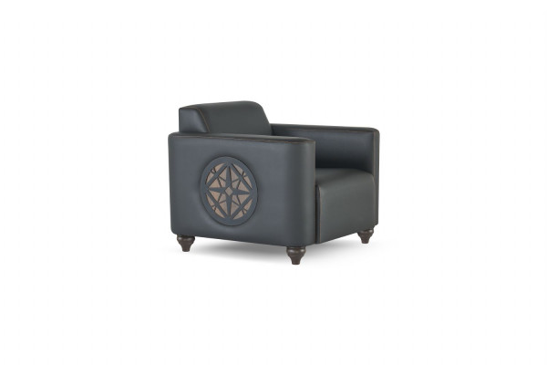 Aarbechtszëmmer-Set 2-Stéck 3-Sëtzer Fauteuil Schwaarz Eefaarweg Modern Design