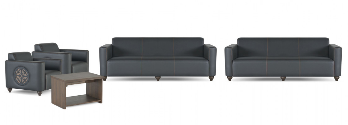 Stylvoll Aarbechtszëmmer Miwwelen Designer 2x 3-Sëtzer 2x Fotell Couchtësch