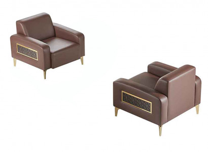 Aarbechtszëmmer-Set 2tlg Sessell Braun Eefaarweg Modern Design Wunnzëmmer