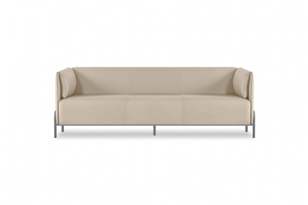 Aarbechtszëmmer-Set 3tl Beige 3-Sëtzer 2x Still mat Këssen Stuff