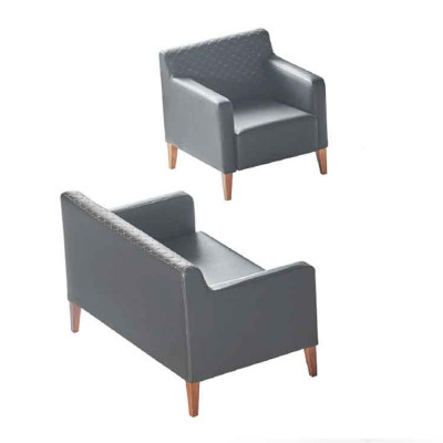 Aarbechtszëmmer-Set 2 Stéck Schwaarz 2-Sëtzer Sessel Einfaarweg Wunnzëmmer