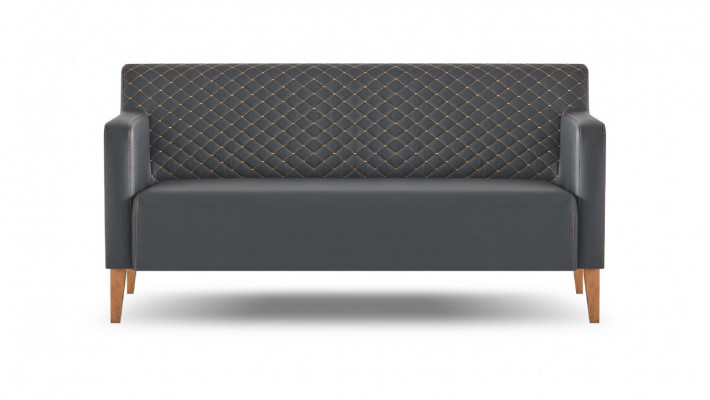 Aarbechtszëmmer-Set 5deelech Schwaarz 2x 3-Sëtzer 2x Fautteuil Braun Dësch