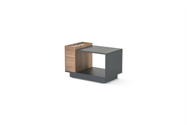 Schwaarz-Brongen Büro Couchtisch Designer Abluetessel Holz Miwwelen
