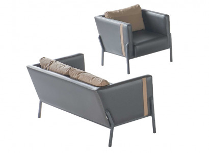 Aarbechtszëmmer Sëtzmiwwelen Luxusgréng Lieder 2-Sëtzer Edele Fauteuil