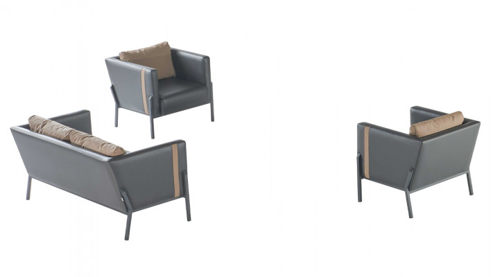 Aarbechtszëmmer Still Luxus Konschtlieder 2-Sëtzer 2x Liederfotellen