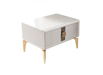 Modern wäiss Nuetsdëscher Luxus Edelstahl Nuetskommoden 2teilig Set