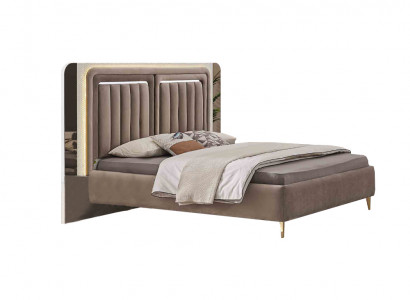 Brongen Duebelbett Designer Schlofzëmmer Miwwelen Edel Holz Polsterbetter