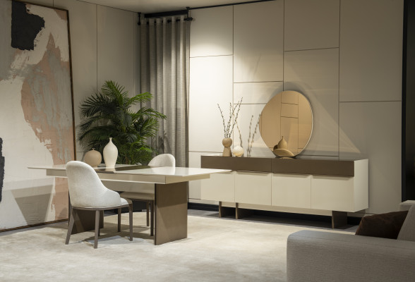 Stilvoll Kichenmiwwelen Designer Iessdësch 4x Stoff Still Edlere Servant
