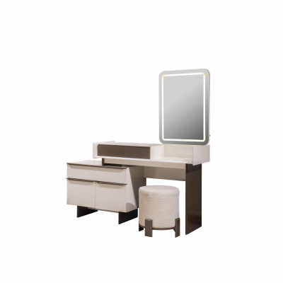 Modern Schlofzëmmer Miwwelen Edelen Kosmetiksdësch Gepolsterten Hocker Spigel