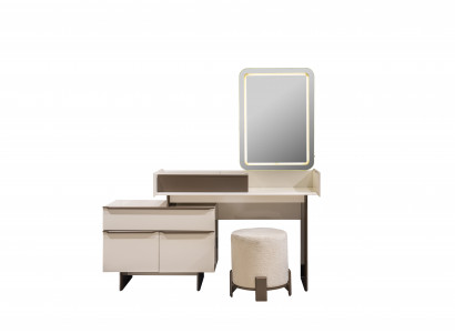 Modern Schlofzëmmer Miwwelen Edelen Kosmetiksdësch Gepolsterten Hocker Spigel