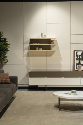 Moderne Wunnzëmmer Garnitur Sideboard Designer Wandregal Couchtisch 3 Deeler