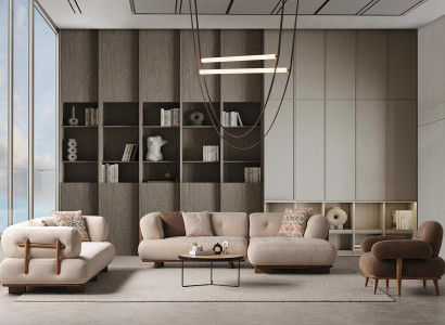 Stilvoll Sofa Garnitur Wunnzëmmert Still Luxus Sofa L-Form Fautuell Canapé