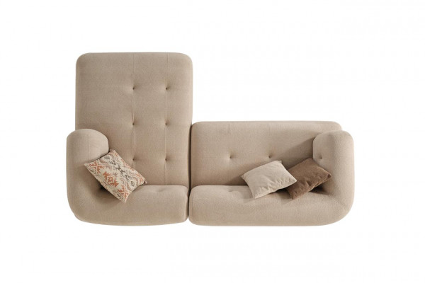 Modern beige L-förmeg Designer Canapé Wunnzëmmer Sëtzsofa Edel Eckcanapéen