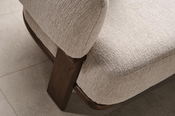 Hellbéisch Modern Sofa-Suite Wunnzëmmer 2x Dräisëtzer Polster Sofas