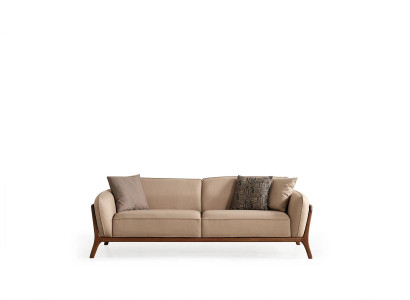 Modern beige Textilcanapé Designer Miwwelen Wunnzëmmer Edelt Polstersofaen