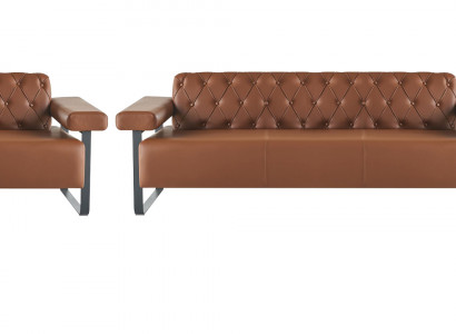 Sofaen Modern Edelstahl 3-Sëtzer Sofaen Sesselen Chesterfield Ledersofaen