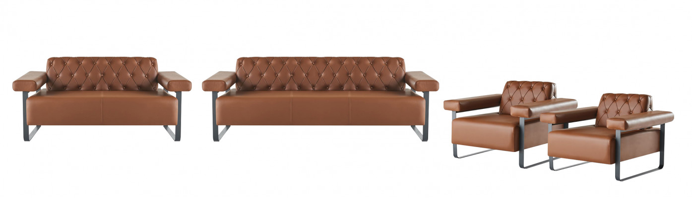 Chesterfield Canapé Knäpp Sofaen 4tlg 3-Sëtzer 2-Sëtzer Fauteuil Modern