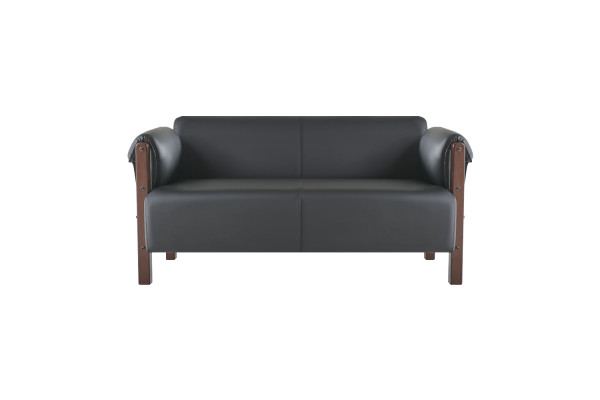 Sëtzmiwwel 3-Sëtzer 2-Sëtzer Schwaarz Komplett Holz Liederkanapee Sofa-Set