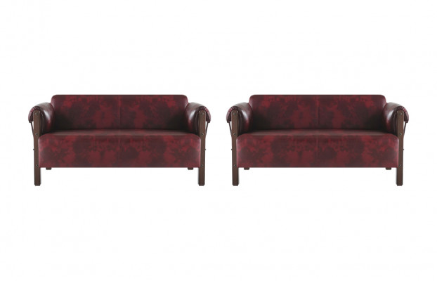 Liederkanapéë 2-Sëtzer Bordeaux Lieder Sëtzmiwwelen Sofa-Set Kanapéë Modern.
