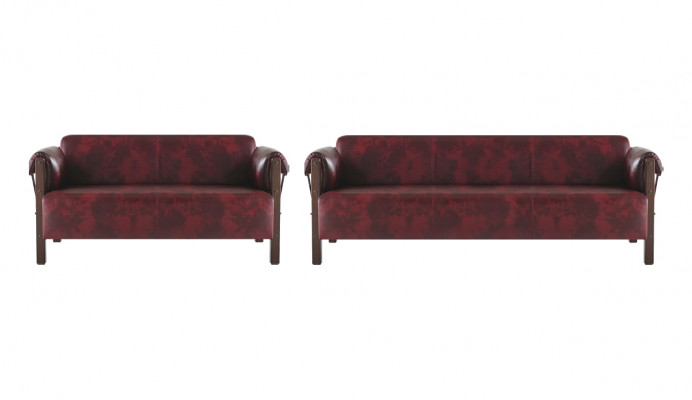 Couch Lieder-Sofaen 3-Sëtzer 2-Sëtzer Bordeaux Modernen Stil Lieder Holz Set