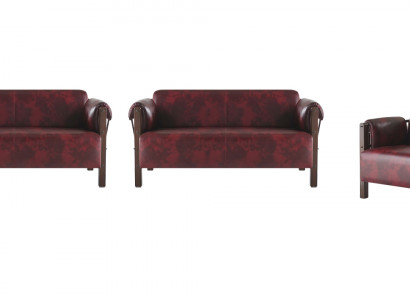 Sofa-Set 2-Sëtzer Fauteuil Liederzofu Komplett Lieder Holz Modern Gëeegent