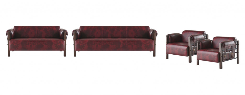 Sofa-Set Couche 3-Platzer 2-Platzer Sesselle Bourgogne Liederbloen Komplett