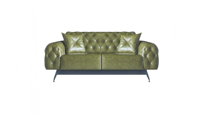 Sofa-Set Chesterfield 3-Sëtzer 2-Sëtzer Lieder Holz Fotel Gréng Klassesch