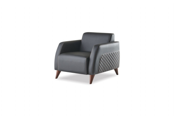 Sëtz Schwaarz Fauteuil Lieder Modern Holz Weich Armleef Sëtzplaz fir 1