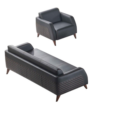 Lieder Sofa Set 3-Sëtzer Fauteuil Schwaarz Canapé Modern Sofa-Set Sëtzmiwwel