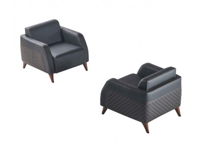 Liederfauteuil Set Schwaarz Lehnstull Holz 1-Sëtzer Modern Polster Wäich
