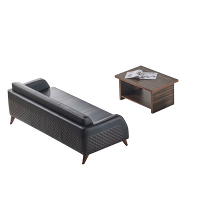 Liederkanapé 3-Sëtz Kanapé Kaffisdësch Couch Set Schwarz Braun Aleeënregal