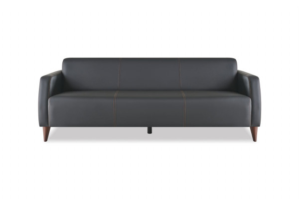Ledercouches Schwaarz 3-Sëtzer 2-Sëtzer Fauteuil Braun Desch Canapé Miéckeg