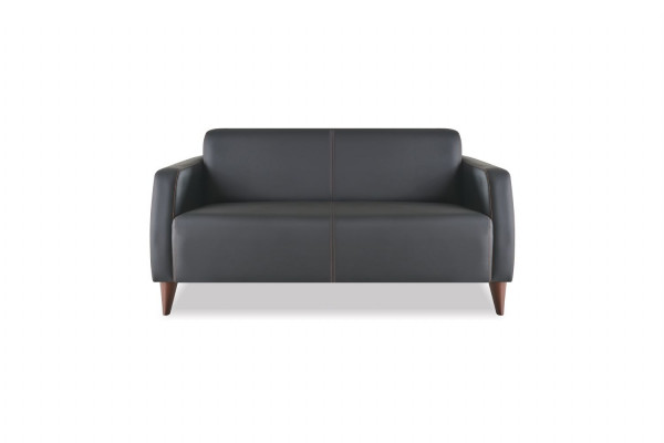 Ledercouches Schwaarz 3-Sëtzer 2-Sëtzer Fauteuil Braun Desch Canapé Miéckeg