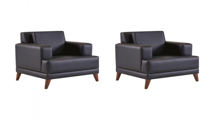 Fauteuil Lieder Fauteuil Schwaarz Modern Polster Këssen 1-Sëtz Holz