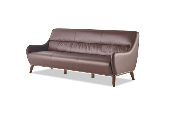 Sofa-Set Lieder Holz 3-Sëtzer Liederbésofas Sofas Braun Klassesch Canapé