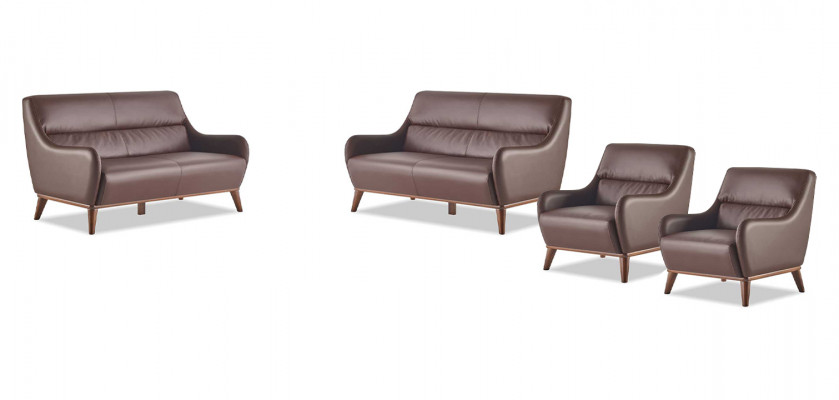 Set vu Sëtzmébel Komplett-Set 2-Sëtzer Fauteuil Braun Lieder Klassesch Lieder Holz